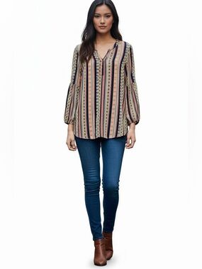 Umgee Mixed Pattern Boho Tunic Size L